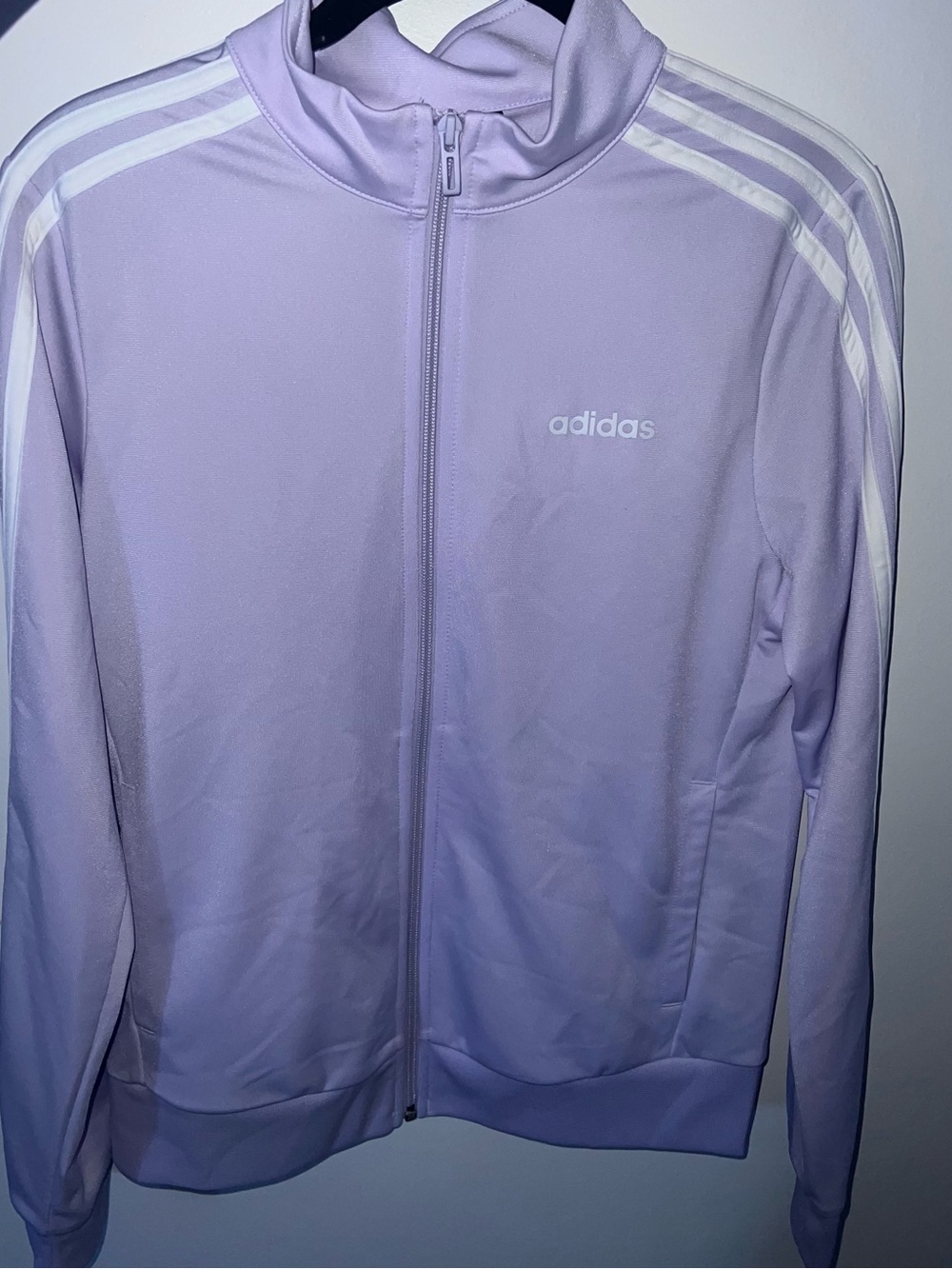 adidas Lavender Track Jacket with White Stripes